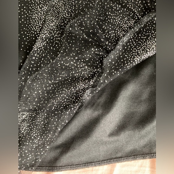 Siren Lily mesh construction sparkly black and silver women’s blouse - Picture 4 of 7